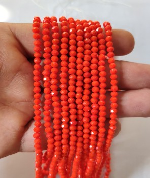 Siddka Red Colour Tyre Shaped Crystal Beads 4mm for Jewellery