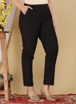 SeraWera Regular Fit Women Black Trousers - Buy SeraWera Regular Fit Women  Black Trousers Online at Best Prices in India