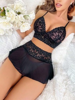 Buy SUJUKA Honeymoon Combo Pack, Women Babydoll Nightwear, Lace Bra Panty  Lingerie Set, Sexy Night Dress Lingerie for Women, Girls Bikini Set of 3