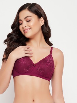 Buy Clovia Padded Non Wired Full Coverage Bralette - Maroon at Rs