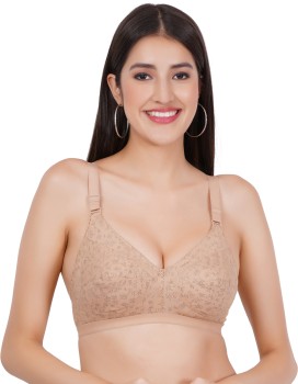 Buy Alishan Grey and Pink Cotton Blend Non Padded Bra - 38D (pack