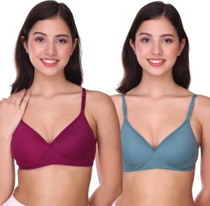 Buy NYKD Women's Cotton Lightly Padded Wire Free Everyday T-Shirt Bra for  Women Daily Use Wireless, 3/4th Coverage Online at Best Prices in India -  JioMart.