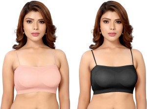 OUTLOOK CREATIVE Women's Full Comfortable Cotton Blend Chami Bra In Pink &  Maroon And 34A Size Women Cami Bra Heavily Padded Bra - Buy OUTLOOK  CREATIVE Women's Full Comfortable Cotton Blend Chami