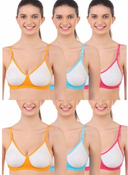 Buy A1 UNIQUE White Pure 100% Cotton Elastic Strap Bra for Women and Girls  Women's Non Padded, Non-Wired, Regular Bra (Piece of 6) (28A) at