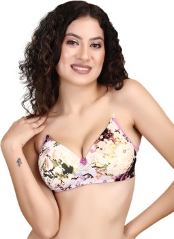 Buy Alishan Women's net Stylish to wear Floral Printed Minimizer Bra Size  -36 (RED: B. Pink) Pack of 2. at