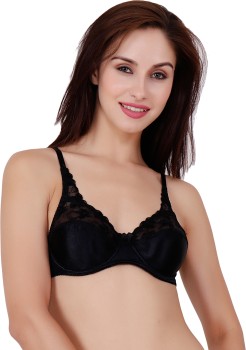 ELEBAE Women's Lightly Padded Crisscross Back Non Removable Strap Sports  Full Cup Black Bra