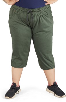 Cleesh Women's Solid 3/4th Pyjama Pant, Women's Capri Pyjama Shorts