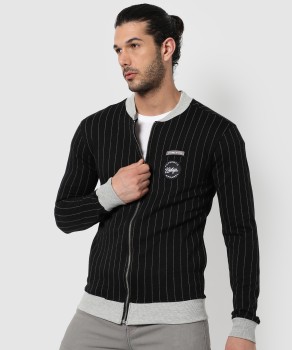 Buy Campus Sutra Men Black Solid Varsity Jacket - Jackets for Men 2056288