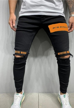 Black jeans with orange stripe shop