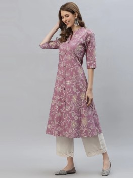 New rayon crepe on sale bees print slit kurti