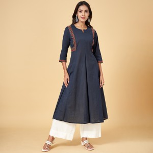 Rangmanch by Pantaloons Women Solid Flared Kurta - Buy Rangmanch by  Pantaloons Women Solid Flared Kurta Online at Best Prices in India