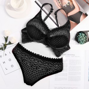S.K.Collection Women's Bra Panty Set Lace Push Up Underwired Solid Lingerie  Set Bikini Set for Women Lingerie Set for Women