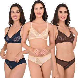 Buy online White Floral Bra And Panty Set from lingerie for Women by  Prettycat for ₹429 at 67% off