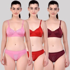 Buy online Red Lace Bra And Panty Set from lingerie for Women by Aruba for  ₹219 at 67% off