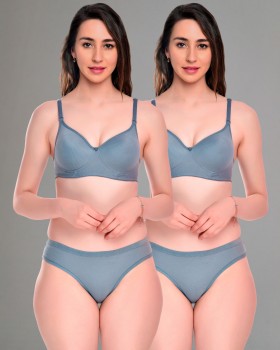 Buy ALYANA Woman's Innerwear Cotton Bra Panty Set for Woman, Non Wired