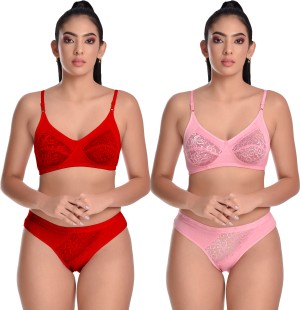 Buy online Light Pink Polyester Bra And Panty Set from lingerie for Women  by Madam for ₹359 at 28% off