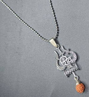 Shiva Mahadev Mahakal Locket Pendant Necklace Bholenath Trishul Rudraksha  Fashion Mens Fingerings tre2