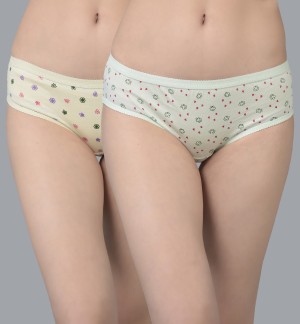 Buy Lenzey Women Hipster Multicolor Cotton Blend Panty (Pack of 2) (L)  Online In India At Discounted Prices