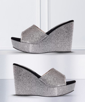 Silver sparkly on sale wedges