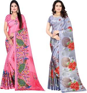 Cotton printed sarees, 5.5 m (separate blouse piece)