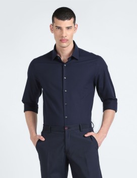 Calvin Klein Men's Solid Slim Fit Shirt (P3-K10K110856BEH_Black M
