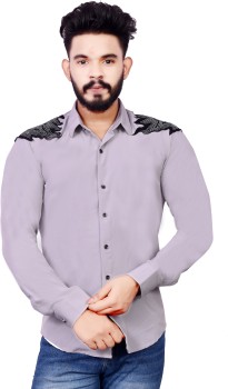 Hyflex Men Printed Casual White, Gold Shirt