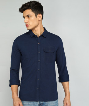 WROGN Men Striped Casual Blue Shirt Buy WROGN Men Striped Casual