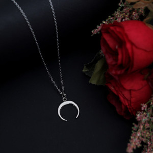 Raviour Lifestyle Moon chandrama chand silver pendant Silver