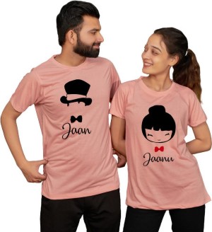 Radhe Fashion Printed Couple Round Neck Reversible Pink T-Shirt - Buy Radhe  Fashion Printed Couple Round Neck Reversible Pink T-Shirt Online at Best  Prices in India