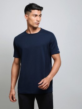 Men's Super Combed Cotton Blend Graphic Printed Round Neck Half Sleeve  T-Shirt with Stay Fresh Treatment - Caribbean Sea