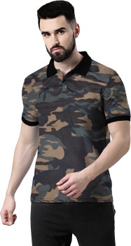 Military Camo Polo T-Shirt Men - Army Camouflage Polo Tee