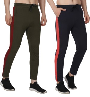 Bluecon Striped Men Black Track Pants - Buy Bluecon Striped Men