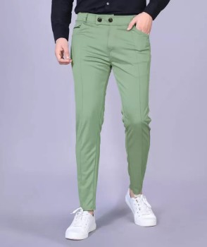 COMBRAIDED Slim Fit Men Dark Green Trousers - Buy COMBRAIDED Slim Fit Men Dark  Green Trousers Online at Best Prices in India