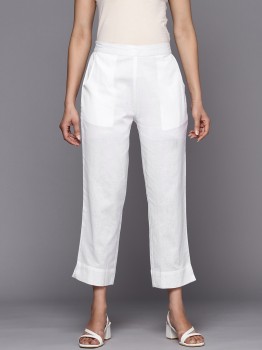 LIBAS Regular Fit Women White Trousers - Buy LIBAS Regular Fit