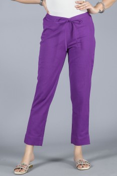 Ankle Length Purple Pants  Gizia