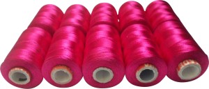 The Design Cart Baby Pink Color Generic Silk Thread, Package of 10 Spools  for Sewing, Machine, Hand Stitching, Tailoring, Embroidery, Dhaga