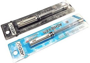 Add Gel Add Achiever Gel Pen Set Of 10 Pens Transparent Body With Silver  Cap Blue