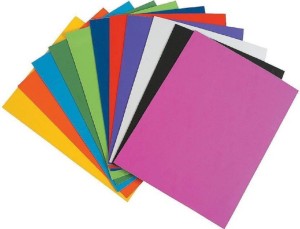 KHUSHA CREATIONS Self-Adhesive Plain Foam sheets (Pack of 10 , Multicolor)  For Craft , School projects , DIY - Self-Adhesive Plain Foam sheets (Pack  of 10 , Multicolor) For Craft , School