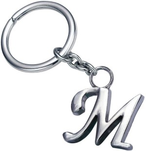 Grazy Letter M Metal Alphabet Keychain for Car Bike Key Chain