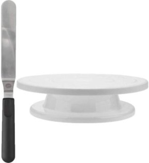 Buy Kunya Plastic Cake Rotary Table Revolving Rotating Cake Stand Baking  Tool Cake Turntable Stand, 28cm, White + Free 6 in Straight Palette Knife  (Combo 1) Online at Best Prices in India - JioMart.