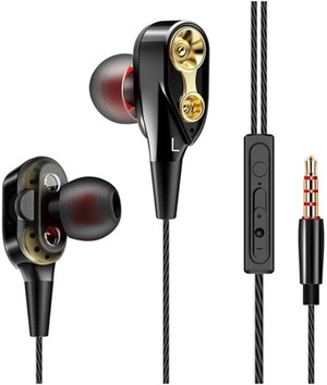 Tunexr 4D DEEP BASS DUAL DRIVER EARPHONES Wired Headset Price in