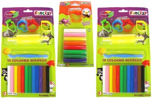 CHROME 12 Colours Modelling Clay Set With 4 Mould and 1 Roller