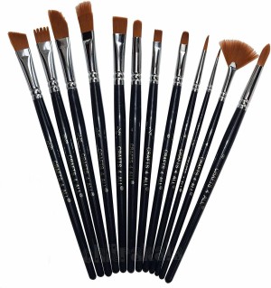 13pcs Artist Filbert Paint Brushes Set Soft Anti-Shedding Nylon Hair Wood  Long Handle for Acrylic Oil Watercolor Gouache Paint - AliExpress