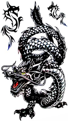 Tribal Dargon Totem Temporary Tattoos Totem Full Sleeve Tattoo Sticker  Big Fake Dragon Tattoo Small Animal Totem Tattoos for Men Women Body Art  Makeup 6Sheet DragonTotem Tattoos