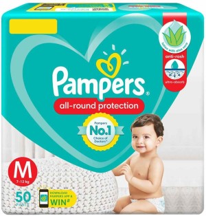Pampers All round Protection Pants Medium size MD 50 Count Anti Rash  diapers Lotion with Aloe Vera  M  Buy 50 Pampers Cotton Pant Diapers   Flipkartcom
