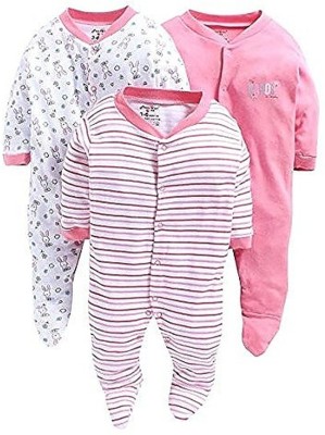 TiniBerry Baby Boy/Girl Multi-Color Cotton Short/Long Sleeve Romper  Jumpsuit Bodysuit Unisex (Pack of 3)
