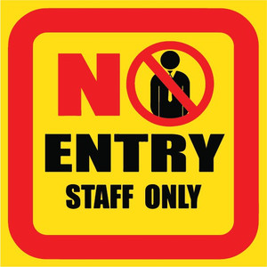 VVWV NO ENTRY STAFF ONLY SIGN STICKER Emergency Sign Price in India - Buy  VVWV NO ENTRY STAFF ONLY SIGN STICKER Emergency Sign online at Flipkart.com