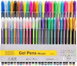 Roly Poly 48 Pcs Neon Color Gel Pen Set For Kids