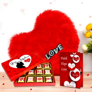 Buy Midiron Beautiful Romantic Gift Hamper For Love One/Wife/Girlfriend  Birthday, Anniversary Gifts For Lover With Chocolate Bars, Red Heart Shape  Tin Box with Small Teddy & Love Greeting Card Online at Best