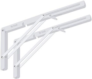 GALAXY ENTERPRISE Galaxy Folding Shelf Table Brackets 20 inches, Heavy Duty  Max Load 286 lbs (130 kg) Folding Shelf Table Hinge Wall Mounted, Heavy Duty  Powder Coated Steel Collapsible Shelf Bracket, (20